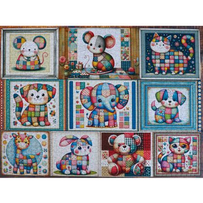 Puzzle - PATCHWORK ANIMAL PARADE
