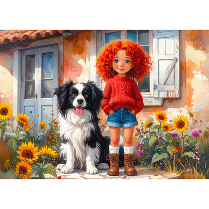 Puzzle - RED CURLS AND PAWS