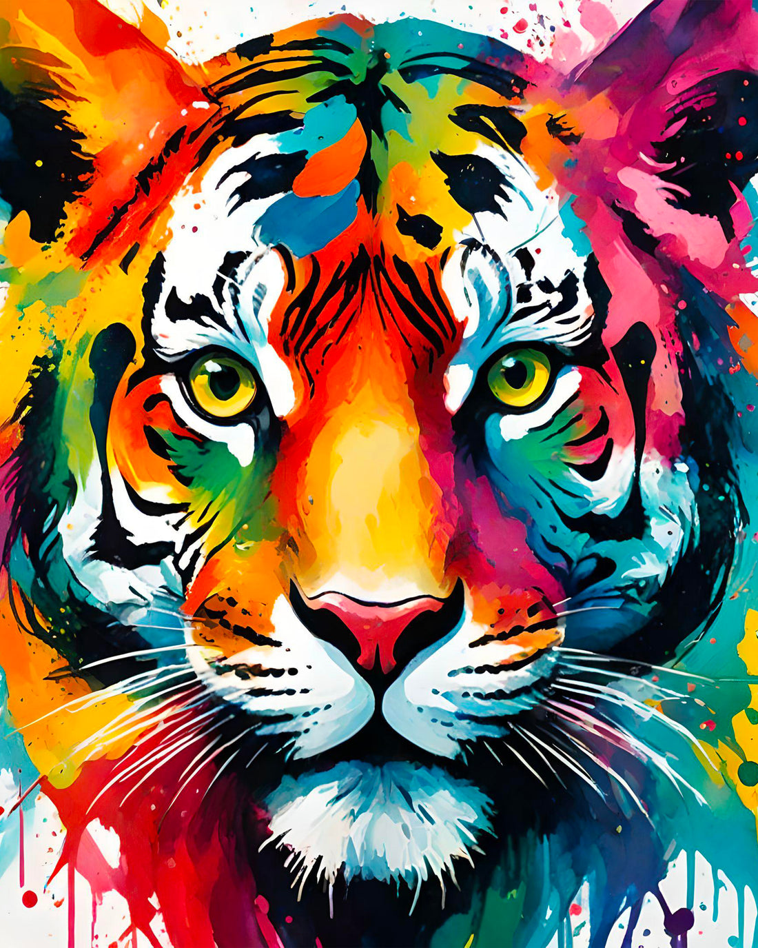 Broderie de diamant RONDS - TIGER FACE