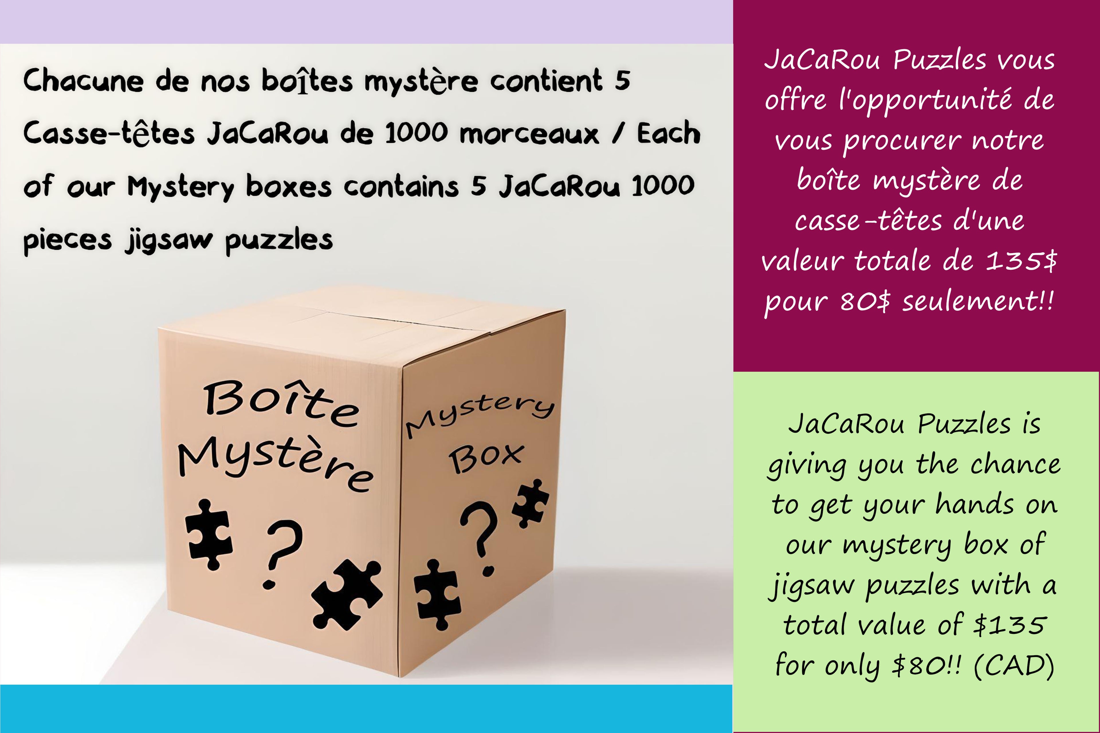 BOÎTE MYSTÈRE - Casse-têtes – JaCaRou Puzzles