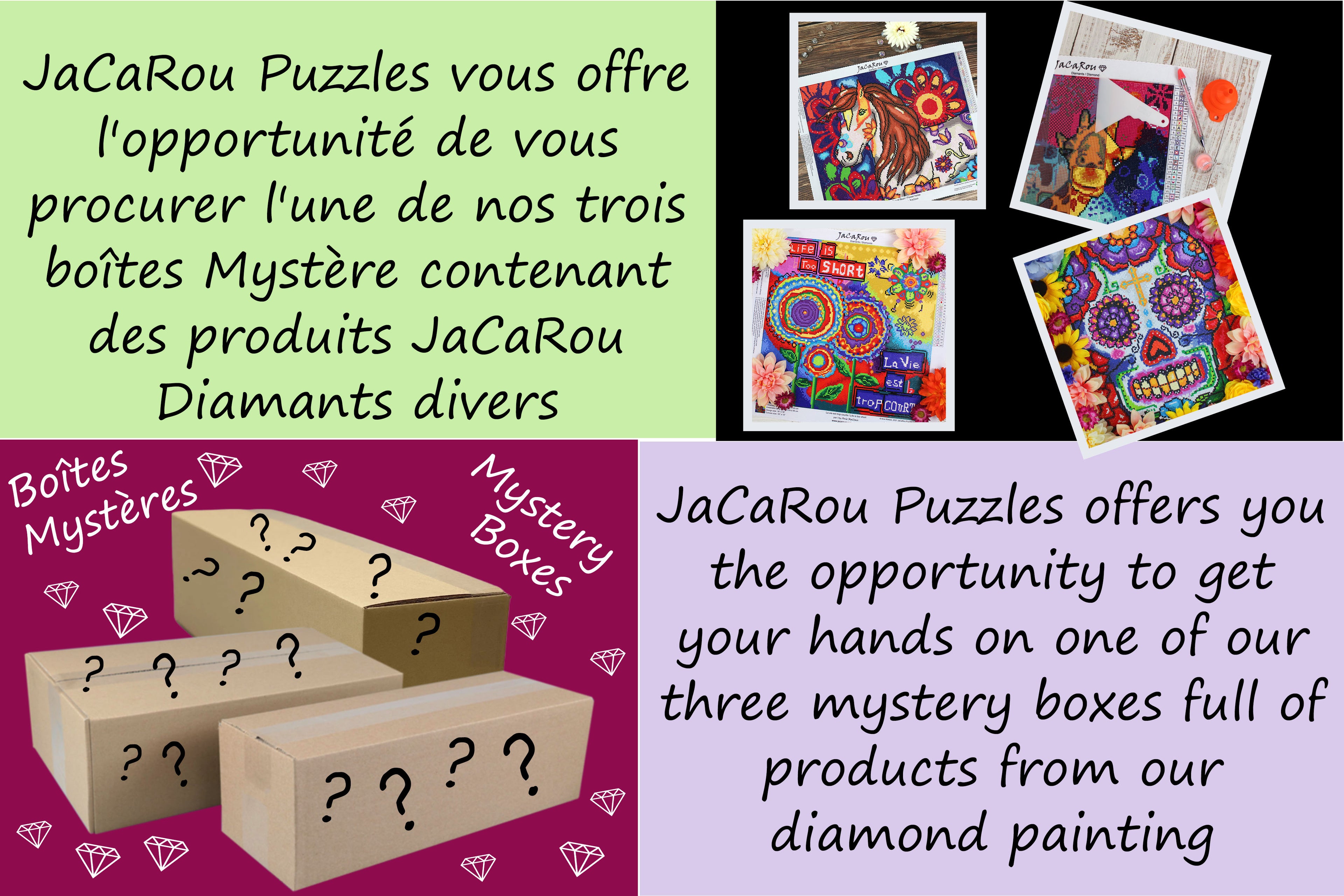 BOÎTE MYSTÈRE - Broderie de Diamants – JaCaRou Puzzles