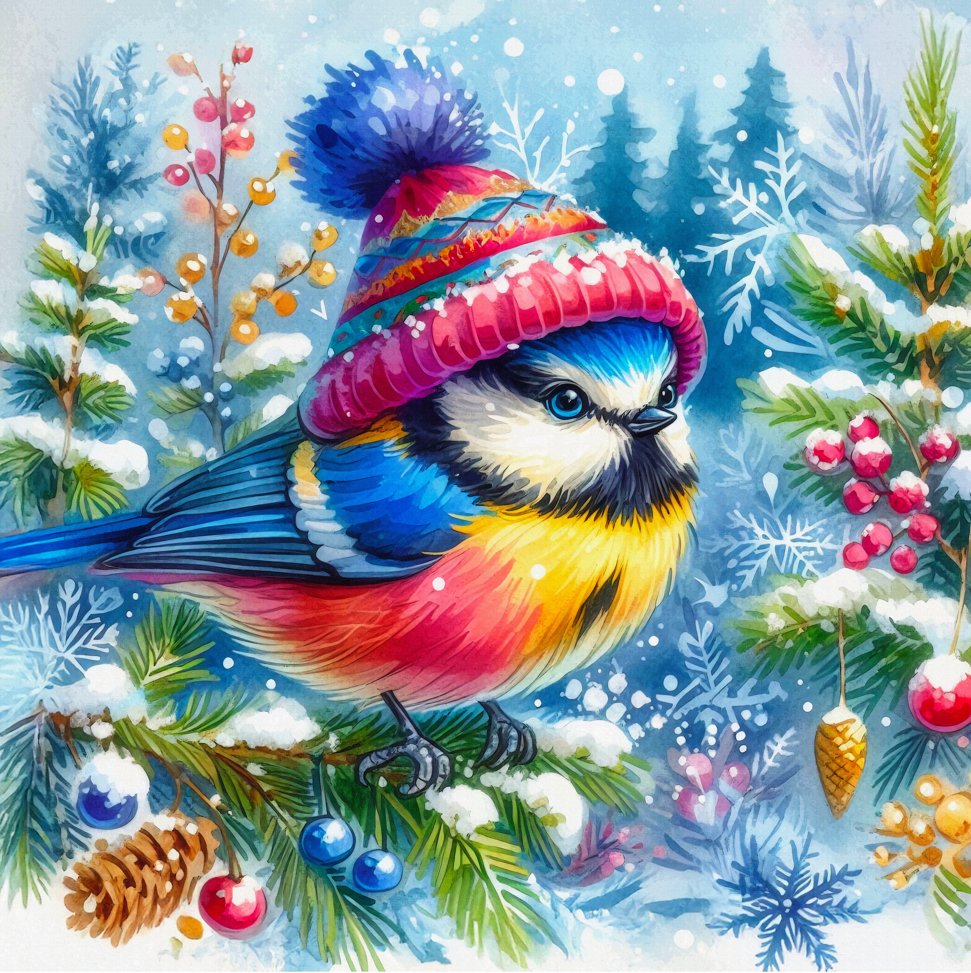 Diamond Painting - WINTER BIRD