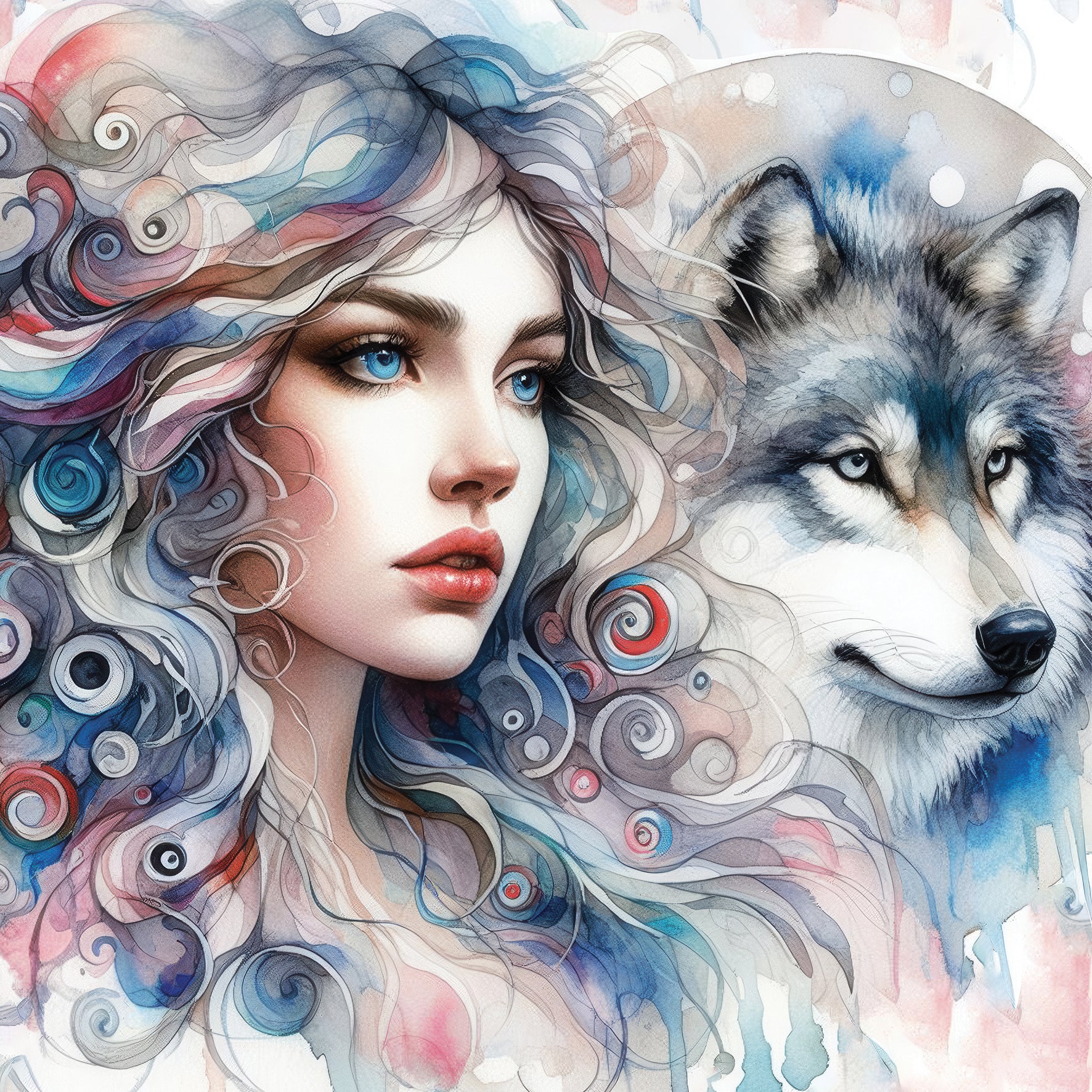 Broderie de diamants RONDS - WOLF GIRL