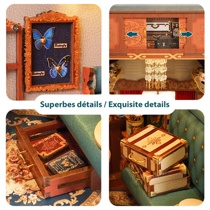 MINI-décor de bibliothèque- Cabine de train - EUROPEAN TRAVELS