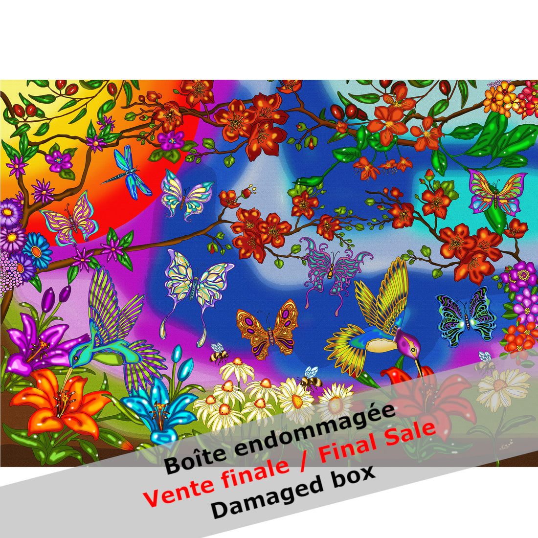 -30% DAMAGED BOX Puzzle 1000 pieces BUTTERFLIES AND HUMMINGBIRD by ANIE MALTAIS