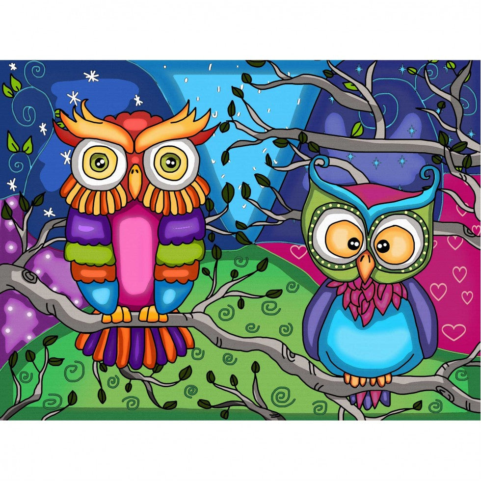 Diamond Painting - OWL IN COLORS