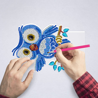 Night light embroidery kit - BLUE OWL