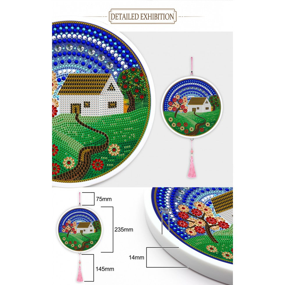 Embroidery kit with round frame - HOME