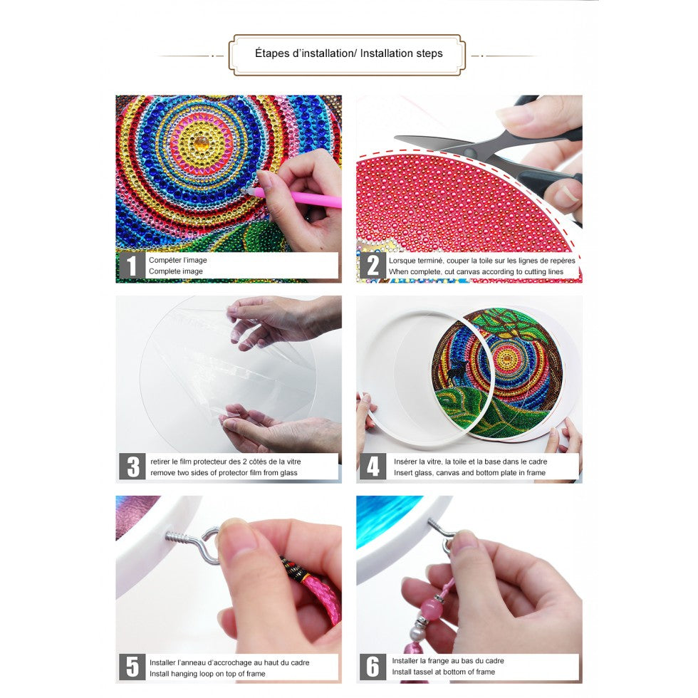 Embroidery kit with round frame - TREE
